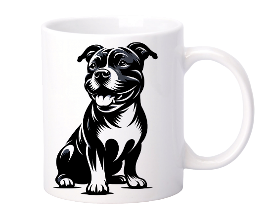 Obrazek Kubek  biały cheerful amstaff 330 ml