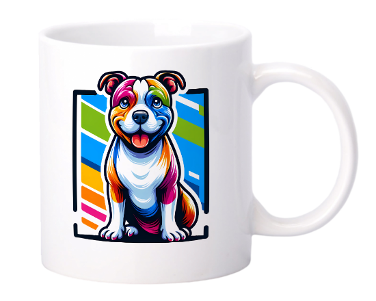 Obrazek Kubek  biały rainbow amstaff 330 ml